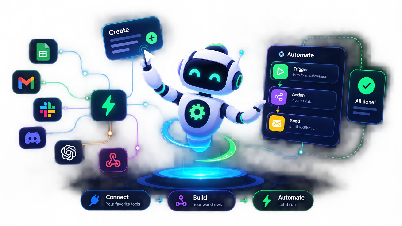 Automation workflow management illustration